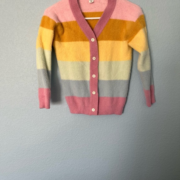SHEIN Other - SHEIN Pink and Yellow Hoodie with Cozy Knit Texture
